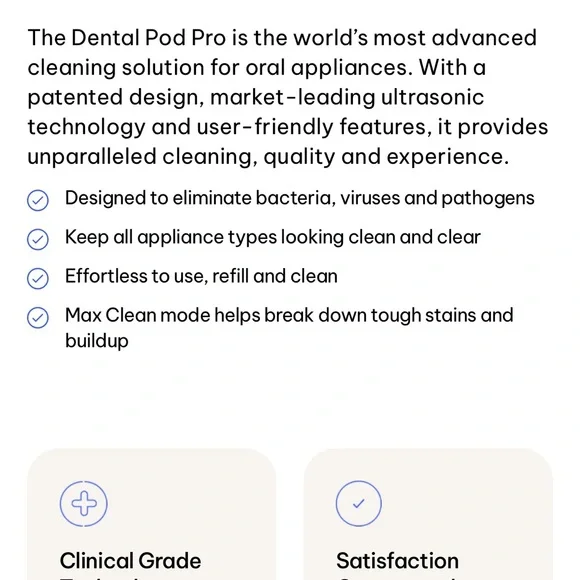 White Zima Dental Pod Pro Ultrasonic Cleaner & 12+ Zima Cleaning Tablets - Picture 6 of 7